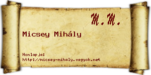 Micsey Mihály névjegykártya